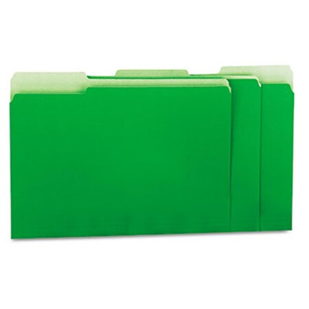 Coolcrafts Recycled Interior File Folders; .33 Cut Top Tab; Letter; Green; 100-Box CO884876